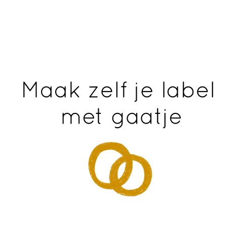Trouw bedankje label rond blanco | 16 stuks